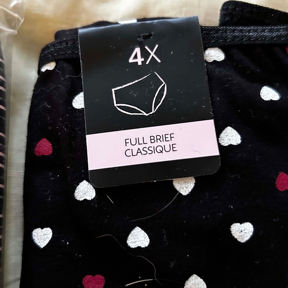 FULL BRIEFS, TWO, COTTON SPANDEX, BLACK PRINTED, SIZE 4X, DéESSE COLLECTION for - Picture 6 of 6
